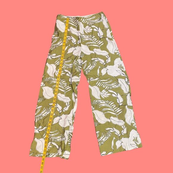 🌿 Primark Wide-Leg Tropical Print Pants - Size 6 - Lightweight - Picture 4 of 8